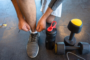 Photo of sport equipment in gym