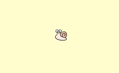 snail, beautiful minimal illustration with pastel color background