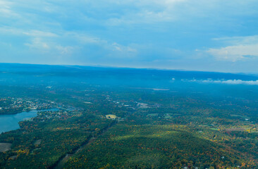 Fototapeta na wymiar Flying High above New Hampshire