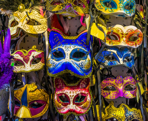 Traditional Venetian masks, Venice, Italy. Used since the 1200's for Carnival. Masks allowed the Venetians to do what was illegal