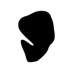 Dinosaur footprint. Black silhouette. Dinosaur paw print. Vector illustration isolated on white background