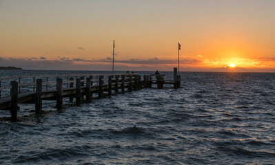Obraz premium Sonnenuntergang am Strand von Utersum, Föhr