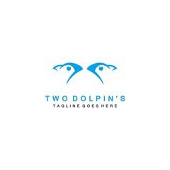Dolphin graphic logo illustration facing each other great for anything related to the sea or the beach