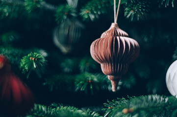 Trendy paper Christmas tree baubles
