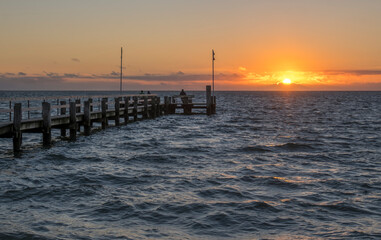 Obraz premium Sonnenuntergang am Strand von Utersum, Föhr