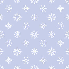 Seamless vector illustration in light shades with snowflakes.