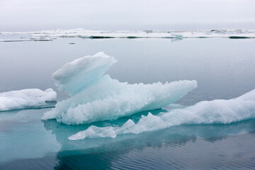 Floating ice in Chukchi Sea, Russia Far East