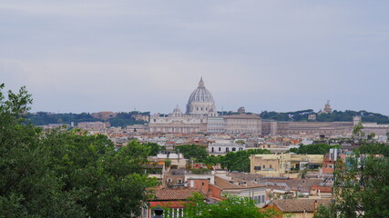 Fototapeta na wymiar Rome and Basilica of St. Peter in Vatican 
