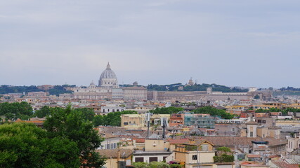 Fototapeta na wymiar Rome and Basilica of St. Peter in Vatican 