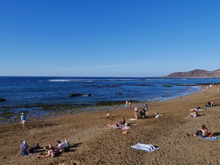 Fototapeta na wymiar Strand von Canteras in Las Palmas auf Gran Canaria
