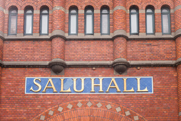 Sweden, Stockholm, historic Saluhall food market, exterior