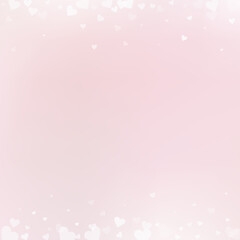 White heart love confettis. Valentine's day border