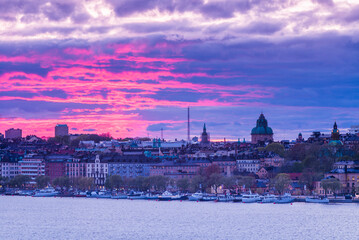 Sweden, Stockholm, city skyline dusk