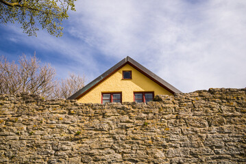 Sweden, Gotland Island, Visby, 12th century city wall, most complete medieval city wall in Europe