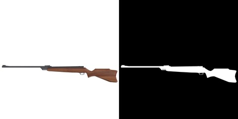 3D rendering illustration of a carabine rifle
