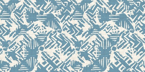 Seamless two tone hand drawn brushed effect pattern border swatch. High quality illustration. Collage of minimal drawings arranged in a seamless pattern with fabric texture overlay. Rough scribble. - 475424416