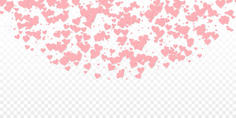 Pink heart love confettis. Valentine's day semicir