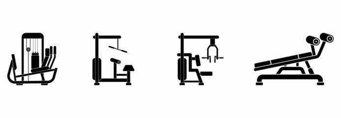 Gym equipment icon set, Gym equipment vector set sign symbol 
