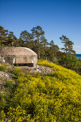 Sweden, Gotland Island, Bungenas, former chalk mine and military base, now an exclusive vacation development and nature preserve, former military bunker