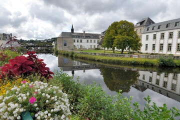 Fototapeta premium beautiful architecture at Pontivy in Brittany Morbihan France