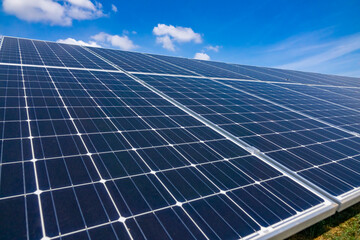 Solar power plant, solar panels, close-up,