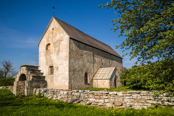 Fototapeta premium Sweden, Oland Island, Kalla, Kalla church, medieval fortified church, exterior (Editorial Use Only)