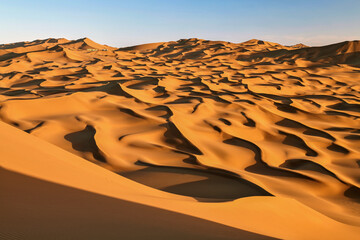 Kumtag Desert sunset scenic, Tulufan city Xinjiang Uygur Autonomous Region, China.