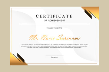 Certificate template with simple and premium geometric design