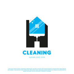 Creative cleaning logo design. House with vacuum vector