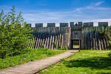 Southern Sweden, Trelleborg, Trelleborgen, reconstructed Viking Ring Fortress, c. 9th century