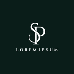Letter SP luxury logo design vector