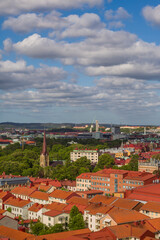 Obraz premium Sweden, Vastragotland and Bohuslan, Gothenburg, high angle city view from the Skansparken, late afternoon