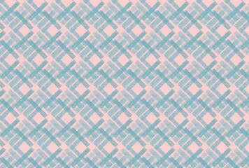 北欧風のブルーのチェックラインのピンク背景の壁紙
