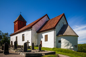 Fototapeta na wymiar Sweden, Bohuslan, Bokenas, Bokenas church, medieval church, exterior (Editorial Use Only)