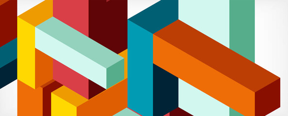 Abstract background. 3d cubes, cubic elements and blocks. Techno or business concept for wallpaper, banner, background, landing page