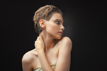 Fototapeta premium Beauty face of model young woman.
