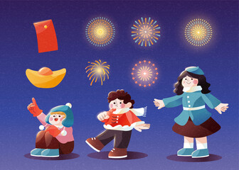 Holiday illustration element set