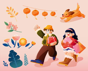 Spring festival element collection