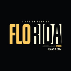 Vector illustration of letter graphic. FLORIDA, perfect for designing t-shirts, shirts, hoodies etc.