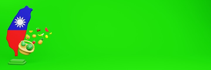 3d rendering of fruit consumption in Taiwan for data display and social media