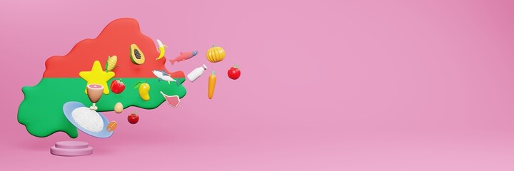 3d rendering of healthy food consumption nutritional requirements in Burkina Faso 