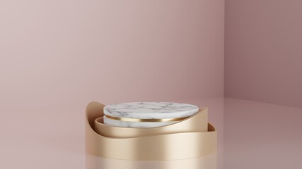 3D Rendering Luxury Podium for Product Display Mockup Presentation