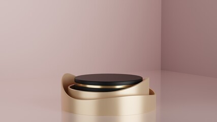 3D Rendering Luxury Podium for Product Display Mockup Presentation