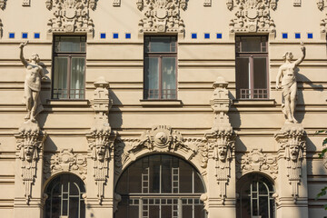 Art Nouveau building on Alberta Street in central Riga, Latvia