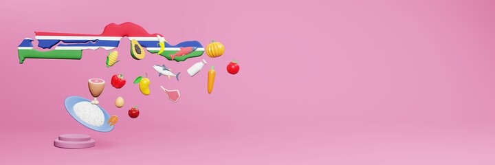 3d rendering of healthy food consumption nutritional requirements in Gambia