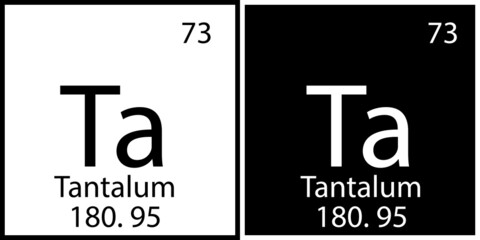 Tantalum chemical element. Modern design. Mendeleev table. Education background. Vector illustration. Stock image. 