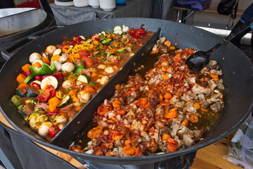 Preparing traditional food during Klaipeda Sea Festival, Klaipeda, Lithuania