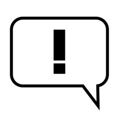 Chat icon. Exclamation point. Communicate button. App element. Dialogue emblem. Vector illustration. Stock image.