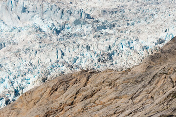 Glacier on island in Prins Christian Sund, Greenland