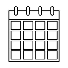 Calendar icon. Planner sign. App symbol. Schedule element. Modern flat design. Vector illustration. Stock image.